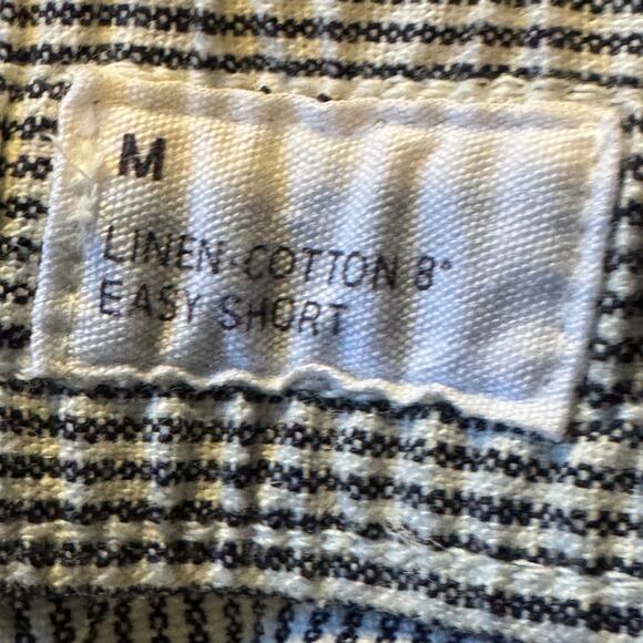 New Mens Size Medium Gap Easy Short Blue Hickory Stripe 8" Inseam Linen Blend - Picture 3 of 11